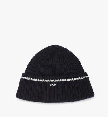 MCM Logo Beanie In Wool And Recycled Cashmere