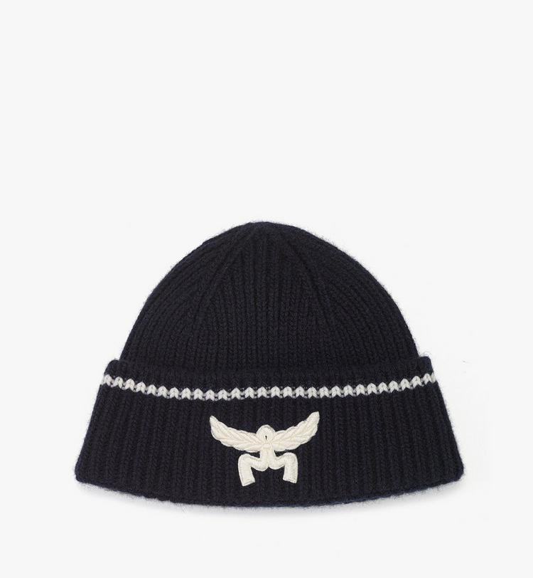 MCM Logo Beanie in Wool and Recycled Cashmere