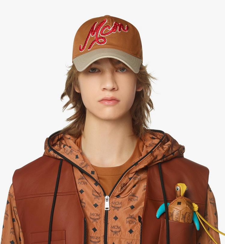 MCM Logo Embroidery Cap In Cotton Twill
