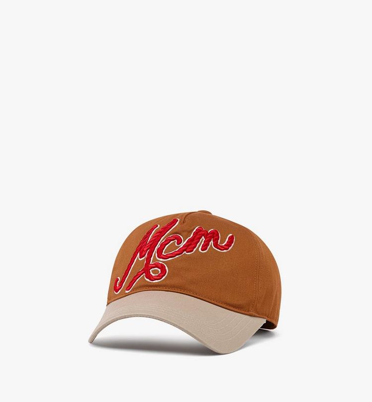 MCM Logo Embroidery Cap in Cotton Twill