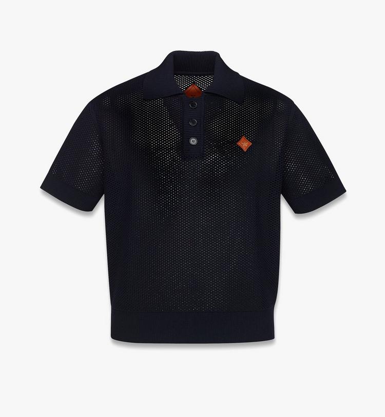 MCM Logo Patch Mesh Knit Polo