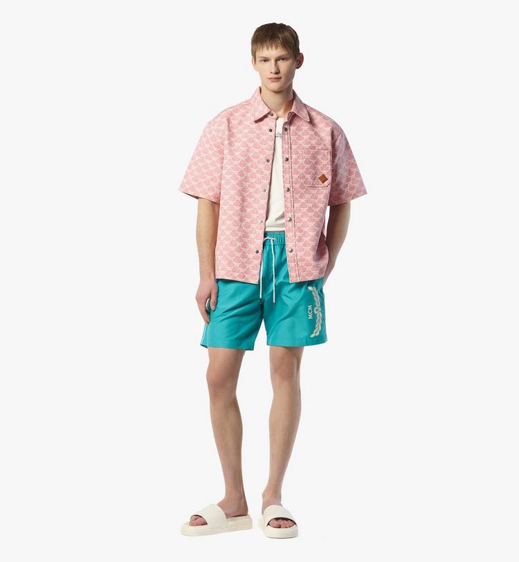 MCM Logo Print Swim Trunks