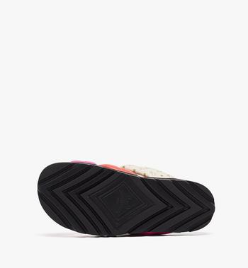 MCM Monogram Cross Sandals In Lamb Leather