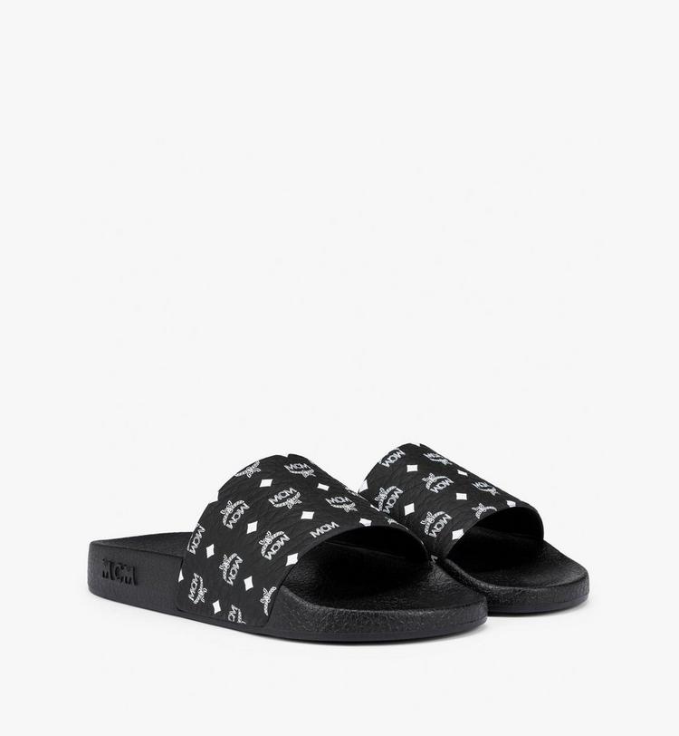 MCM Monogram Print Rubber Slides