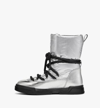 MCM Skyward Ankle Boots In Metallic Calf Leather