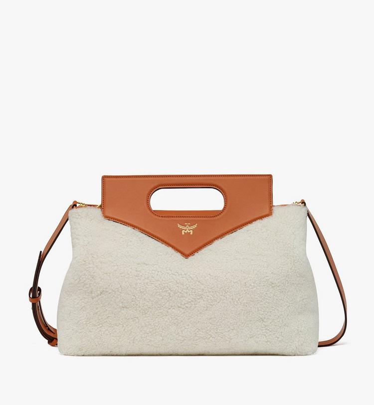 MCM Soft Diamond Tote in Shearling and Leather