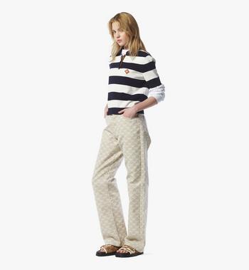 MCM Stripe Knit Cropped Polo