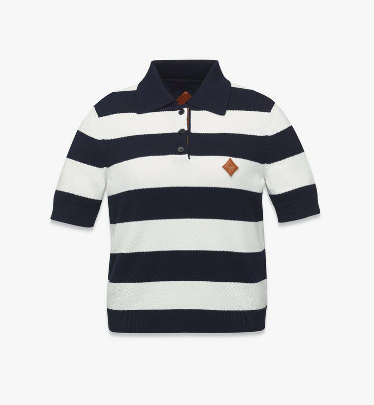 MCM Stripe Knit Cropped Polo
