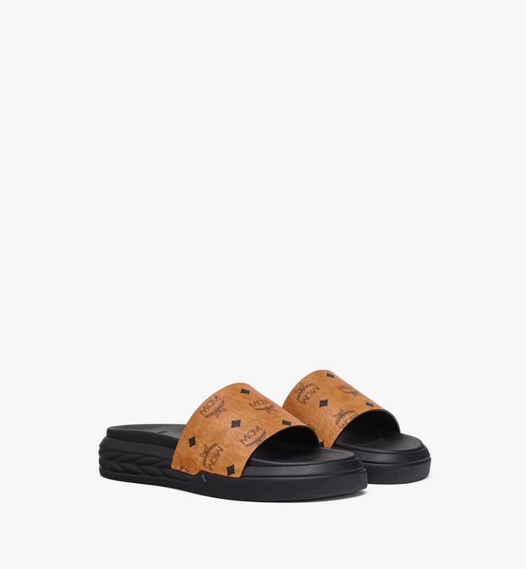 MCM Visetos Slide Sandals