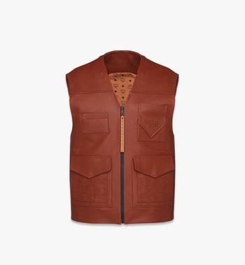 MCM Reversible Vest In Lamb Leather And Monogram Nylon