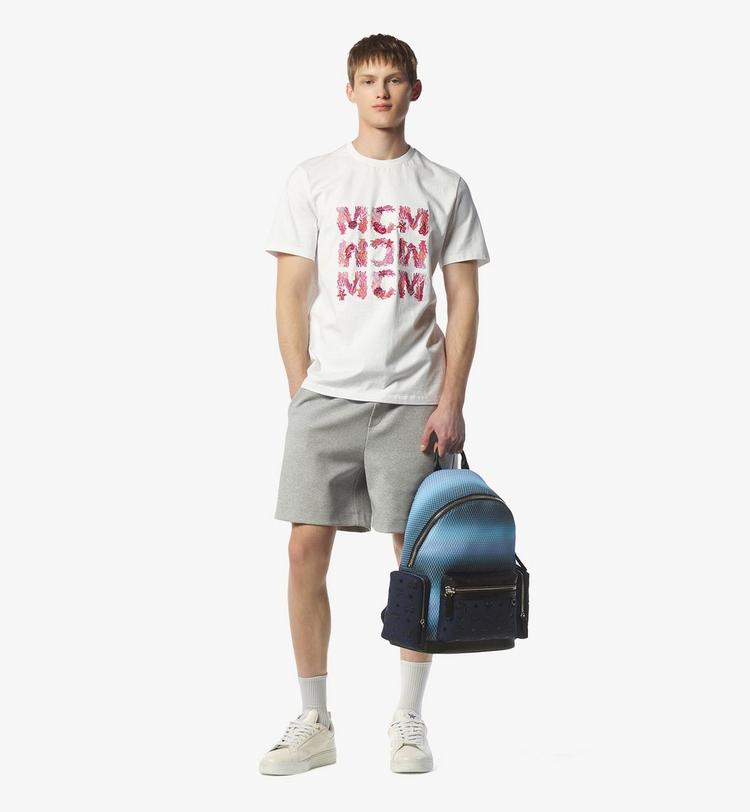 MCM Stark Backpack In Gradation Mesh And Monogram Neoprene