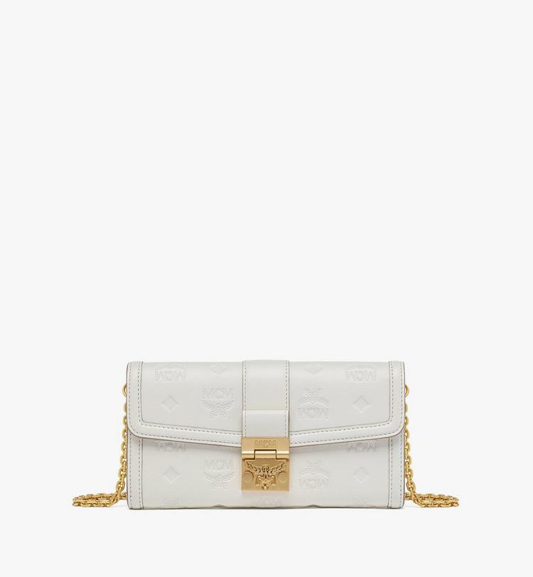 MCM Tracy Chain Wallet in Embossed Monogram Leather