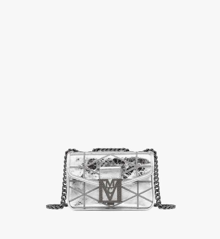 MCM Travia Quilted Shoulder Bag in Crash Calf Leather