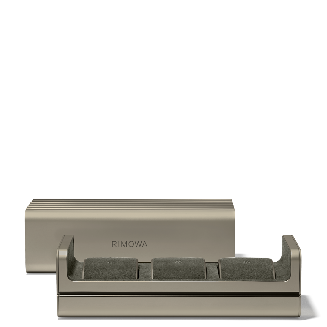 Rimowa Caja De Reloj De Aluminio En Titanio Para 3 Relojes