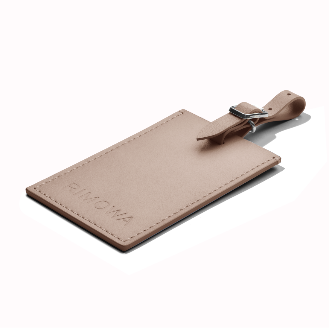 Rimowa Etiqueta de equipaje de cuero personalizada color marrón grisáceo