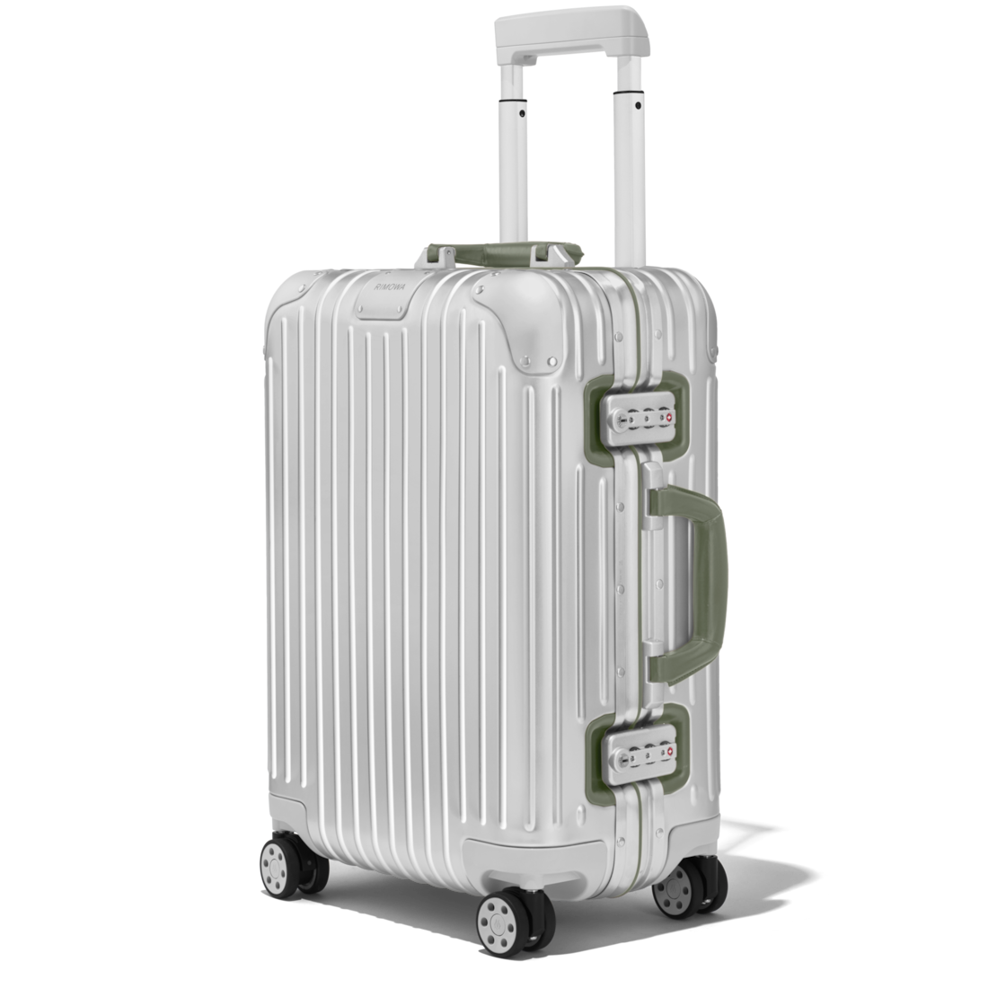 Rimowa Maleta Original Cabin Twist Color Plata Y Verde Olive