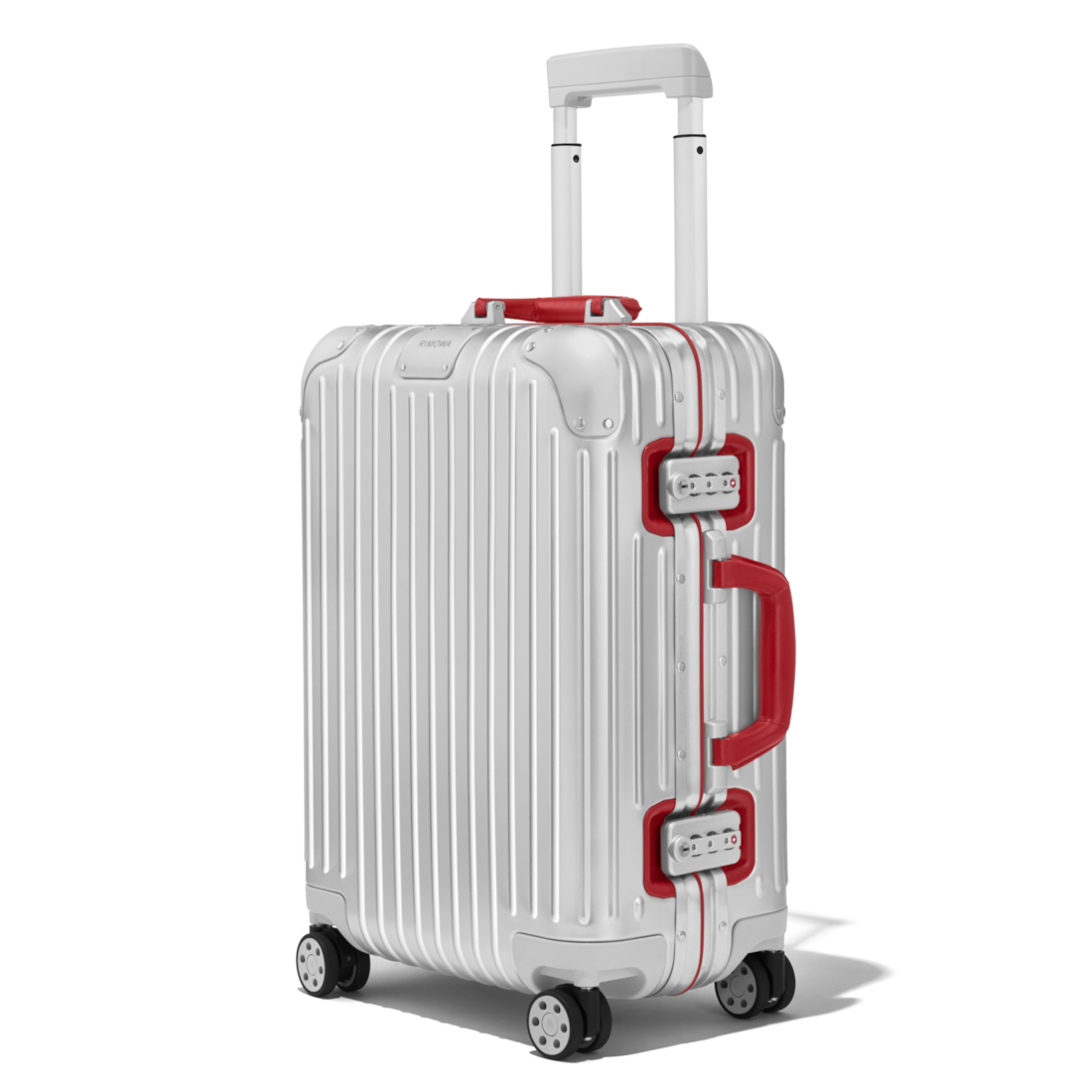 Rimowa Maleta Original Cabin Twist En Plata Y Rojo