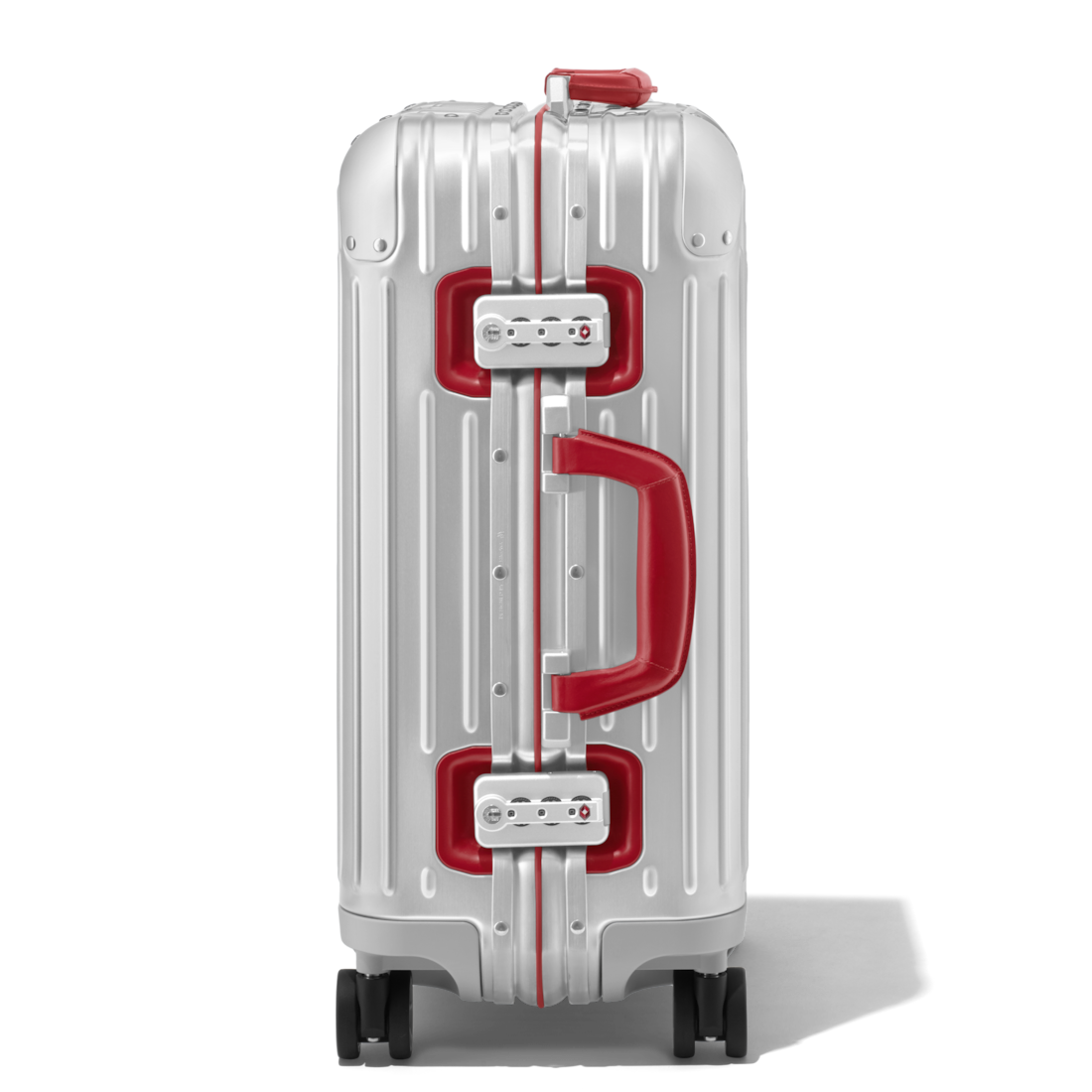 Rimowa Maleta Original Cabin Twist En Plata Y Rojo