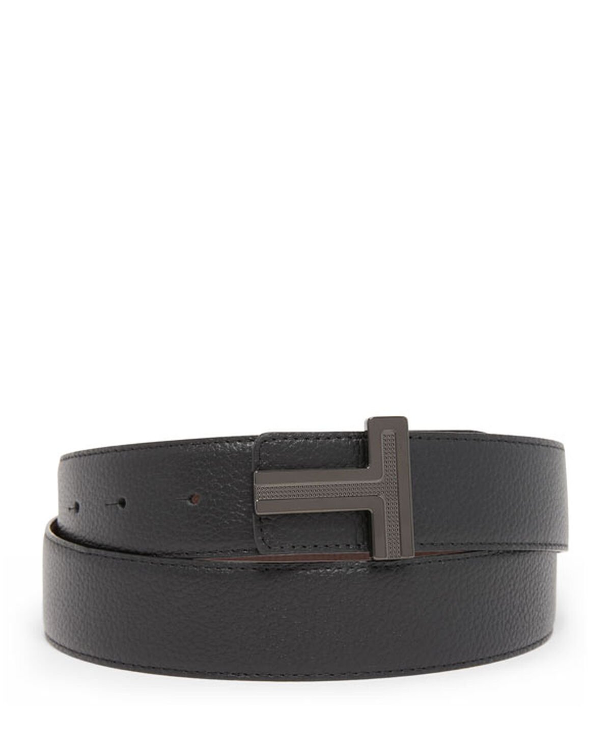 Tumi Belts Cinturón de piel reversible con hebilla en T 35 mm