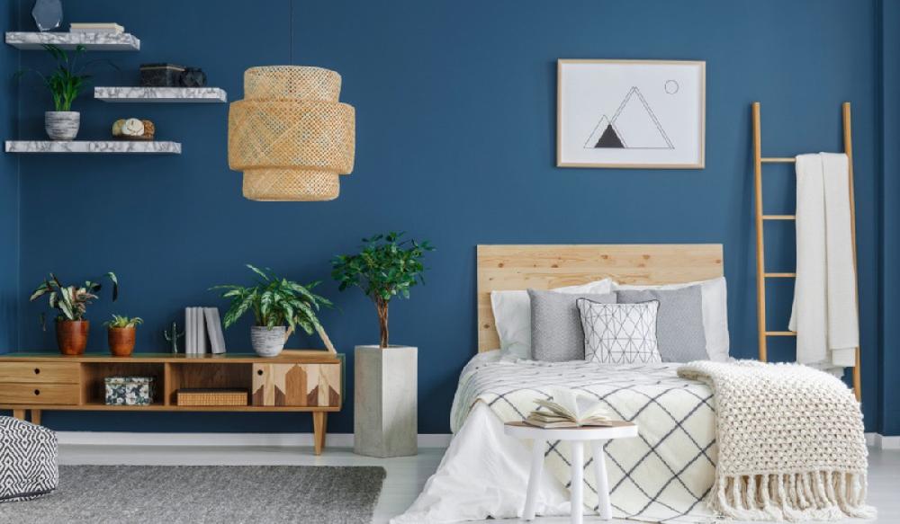 Mimub 8 colores que combinan con el azul en un dormitorio