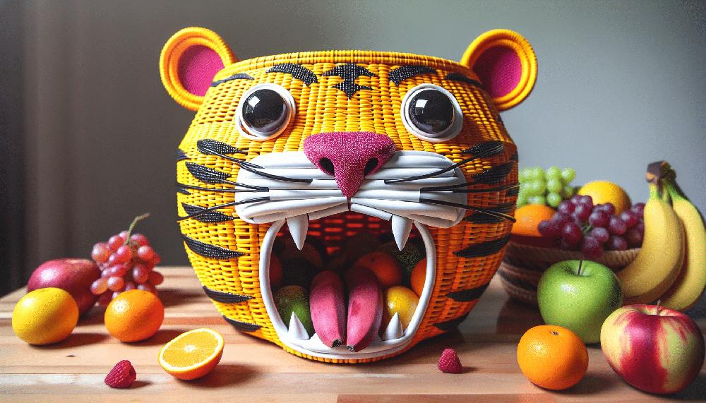 Mimub Encanto y Funcionalidad: La Cesta Tiger para Almacenar Frutas