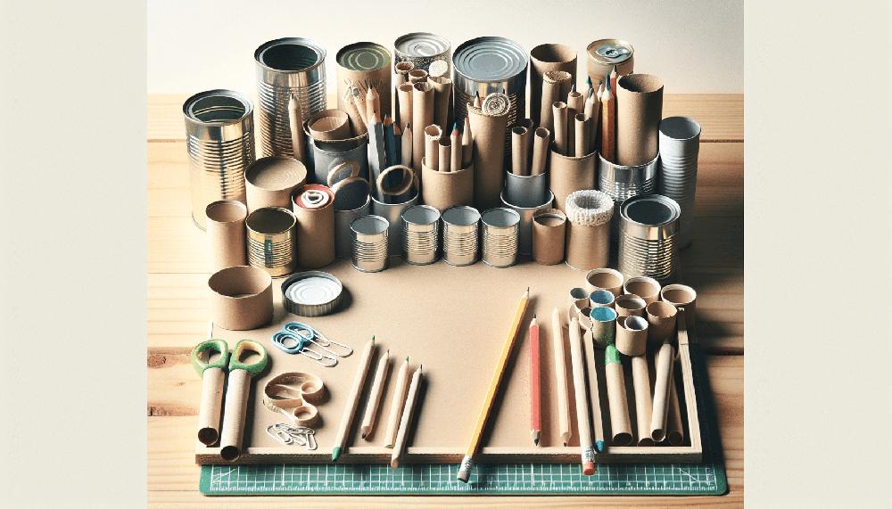 Mimub Organizador Creativo de Escritorio con Latas y Tubos de Cartón