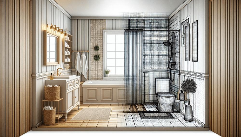 Mimub Reforma Exprés de un Cuarto de Baño con Revestimientos Combinados y Mampara de Leroy Merlin