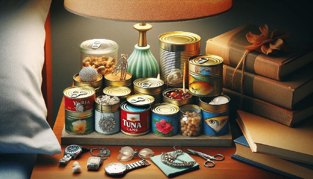 Mimub Reutilización Creativa de Latas de Atún: La Clave para Organizar tu Mesita de Noche