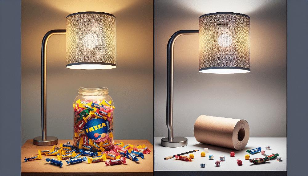 Mimub Transforma un Bote de Chuches y un Portarrollos de Ikea en una Lámpara de Diseño Inesperada