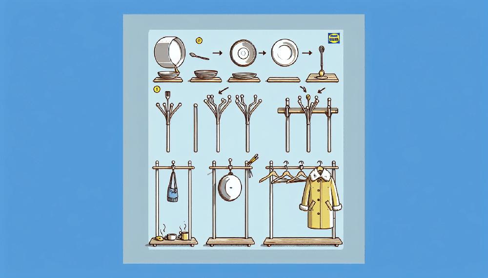 Mimub Transforma un Portaplatos de Ikea en un Elegante Perchero para Recepciones Pequeñas