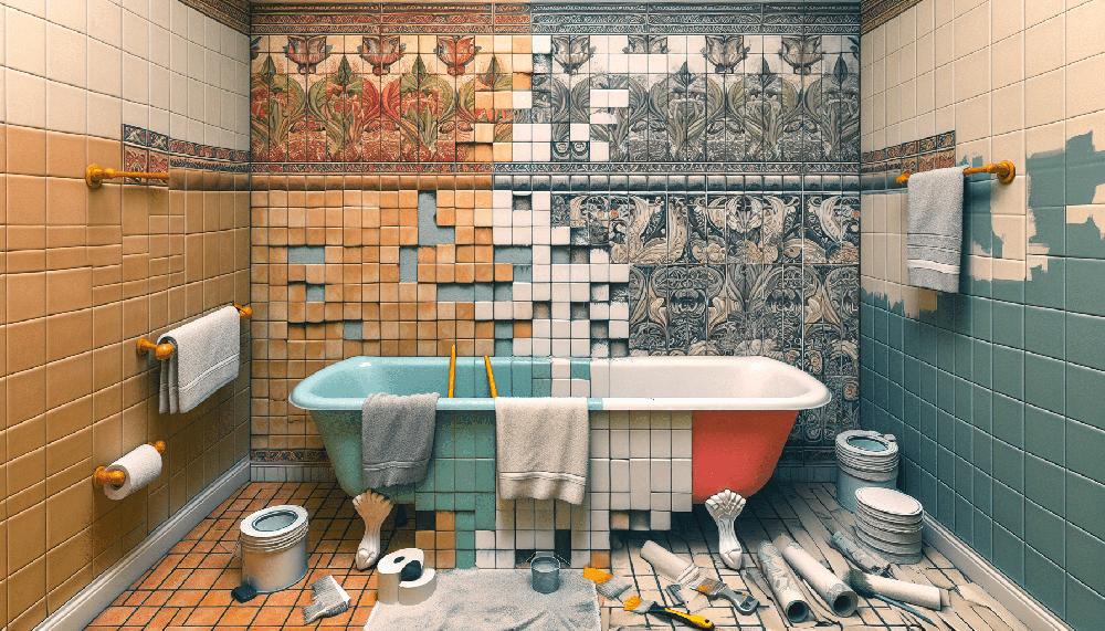 Mimub Transformación Del Baño: Despedida A La Cenefa De Azulejos Con Pintura Y Papel Pintado