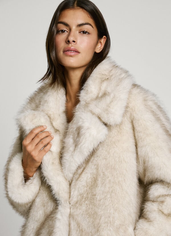 Pepe Jeans Abrigo De Efecto Pelo