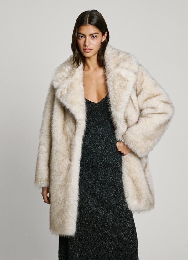 Pepe Jeans abrigo de efecto pelo