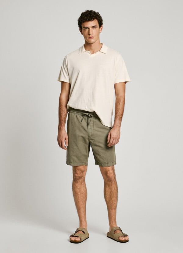 Pepe Jeans bermuda lino fit relaxed