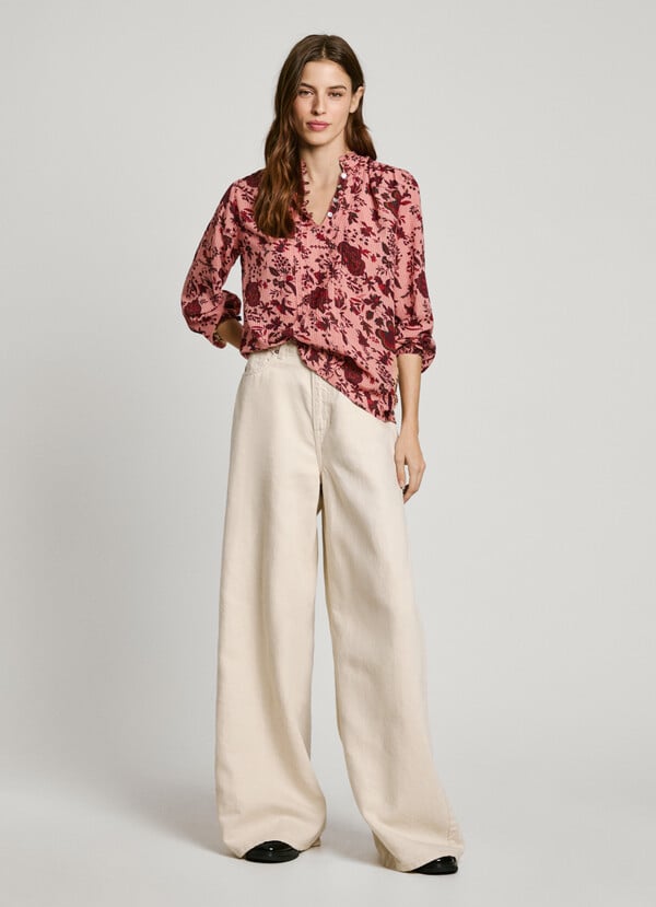 Pepe Jeans Blusa De Flores Manga Larga
