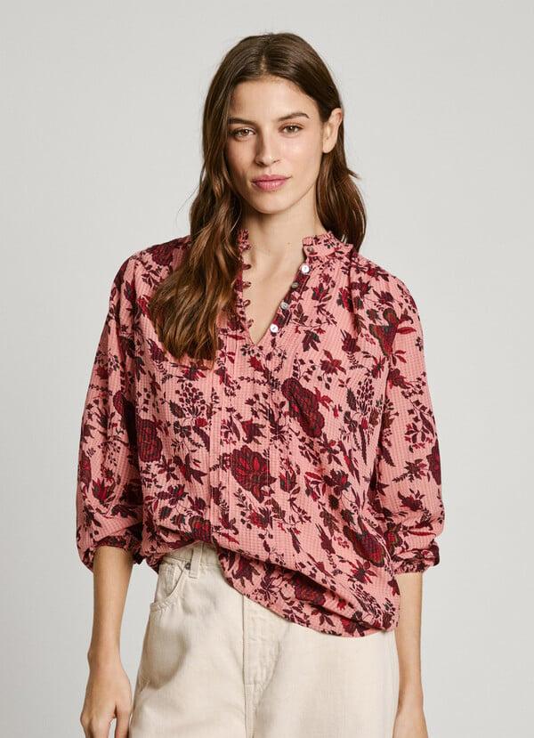 Pepe Jeans blusa de flores manga larga