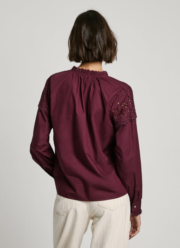 Pepe Jeans Blusa Fluida Con Detalles Bordados