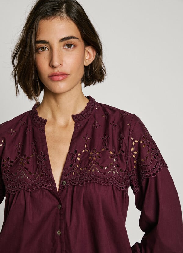 Pepe Jeans blusa fluida con detalles bordados