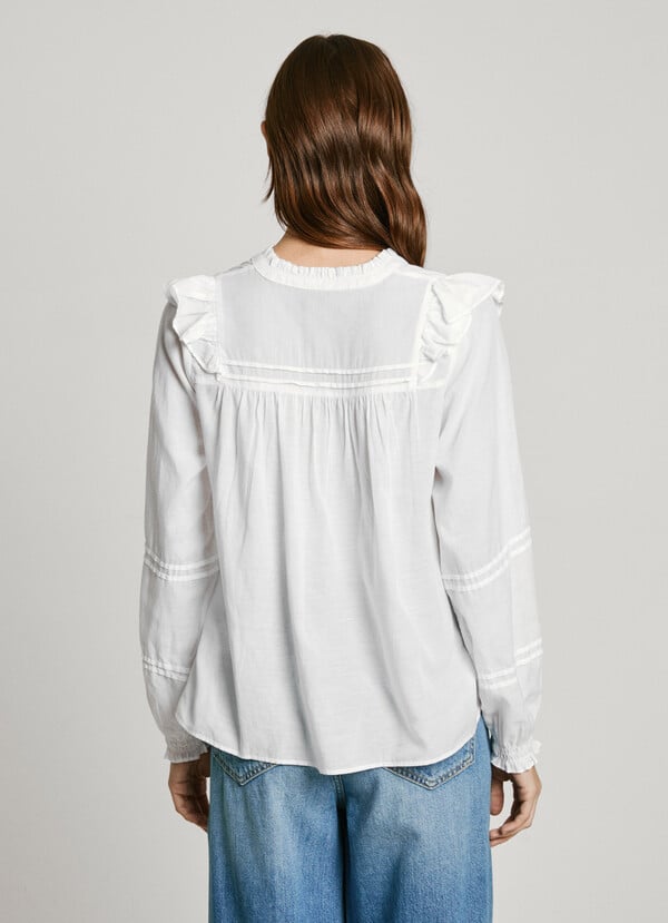 Pepe Jeans Blusa Fluida Con Volantes