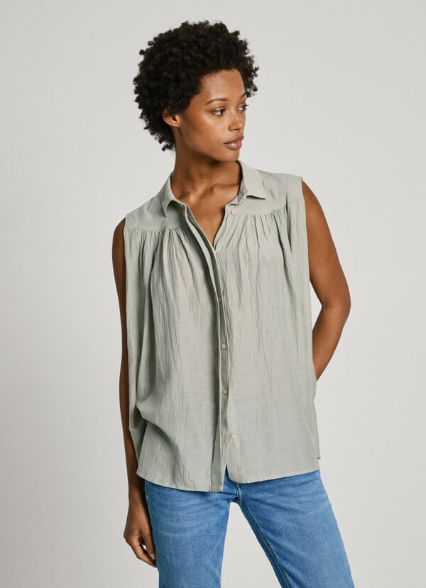 Pepe Jeans blusa fluida sin mangas
