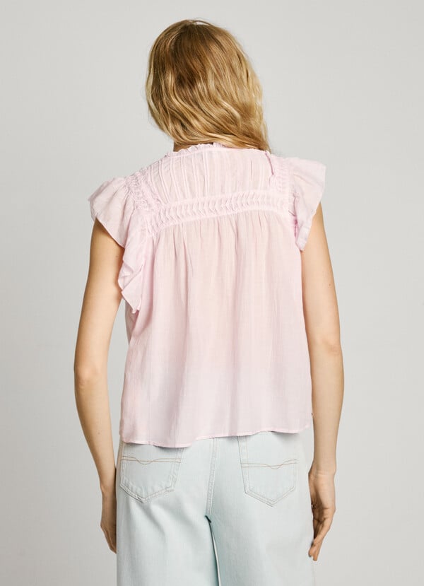 Pepe Jeans Blusa Manga Corta Con Volantes
