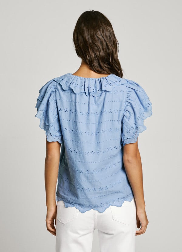 Pepe Jeans Blusa Manga Corta Con Volantes