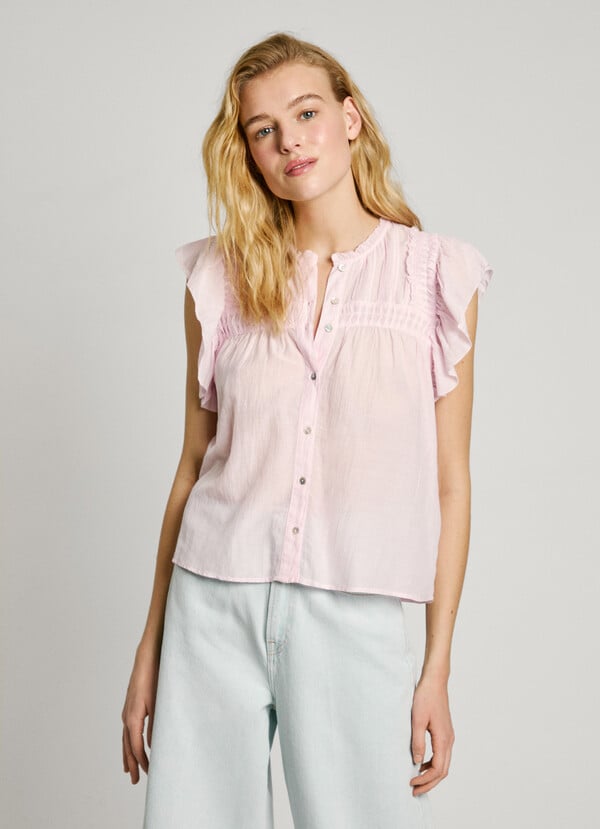 Pepe Jeans blusa manga corta con volantes