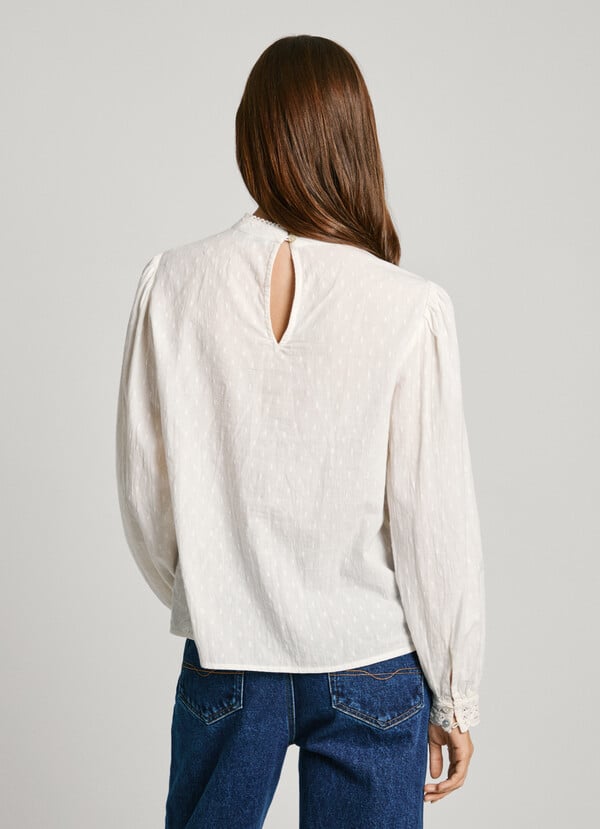 Pepe Jeans Blusa Romántica Detalles Bordados