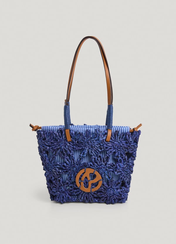 Pepe Jeans Bolso De Rafia Con Detalles Florales