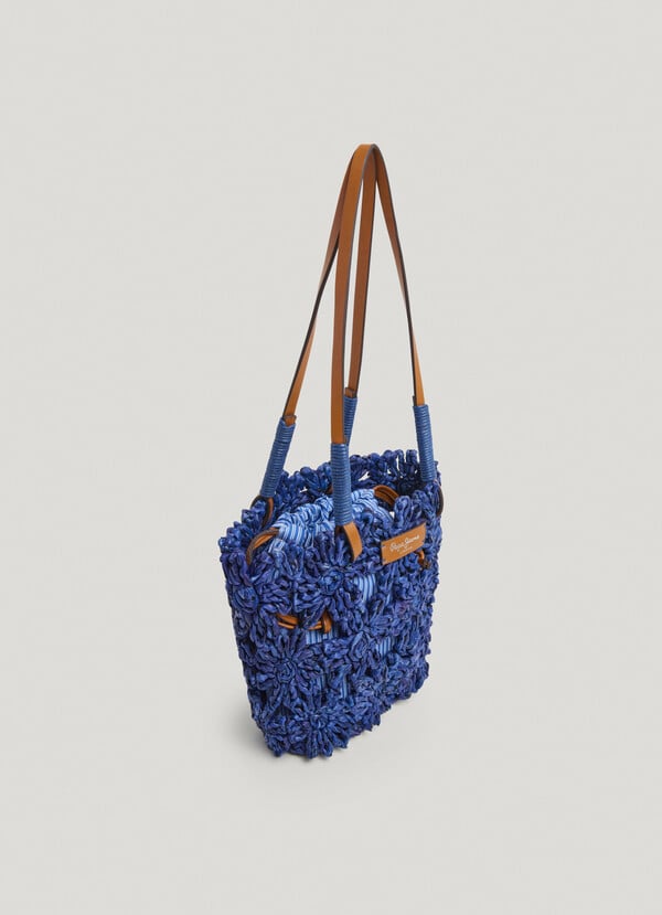 Pepe Jeans Bolso De Rafia Con Detalles Florales