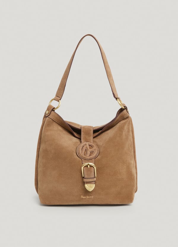 Pepe Jeans bolso hobo ante con monograma