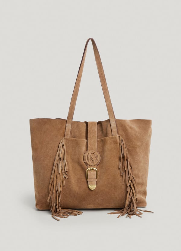Pepe Jeans Bolso Tote Ante Con Flecos