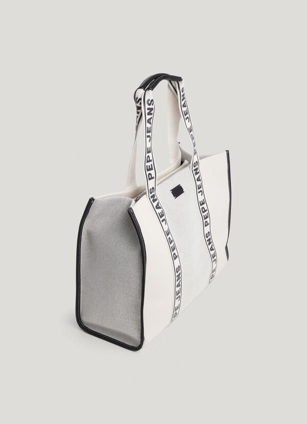 Pepe Jeans Bolso Tote Con Detalles Efecto Piel