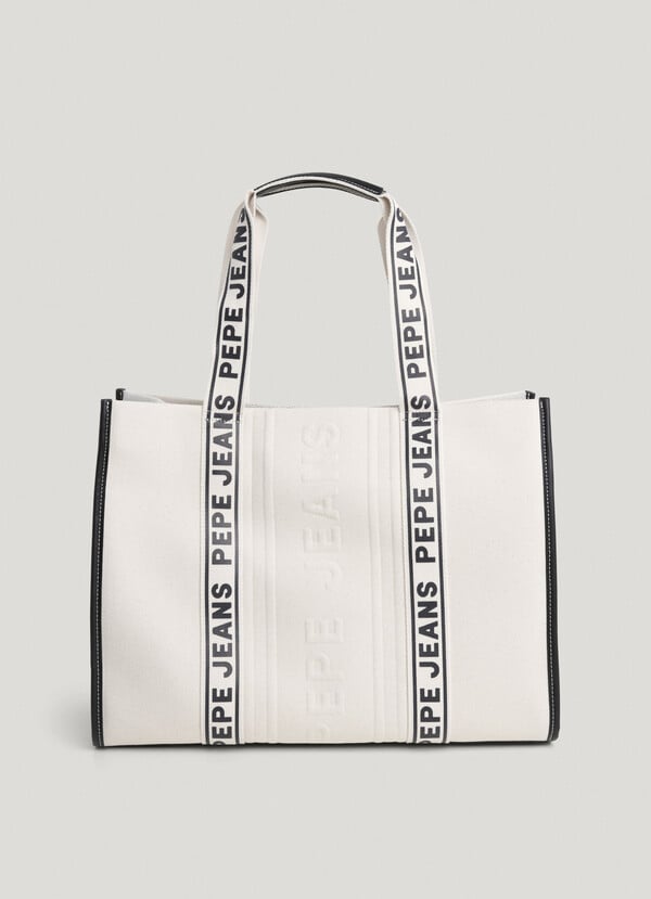 Pepe Jeans Bolso Tote Con Detalles Efecto Piel